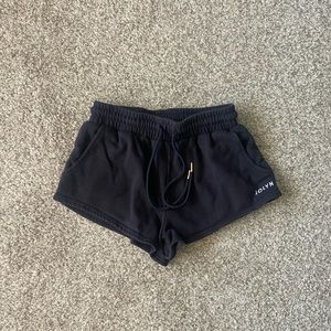 Jolyn Holly Terry Cloth Black Shorts